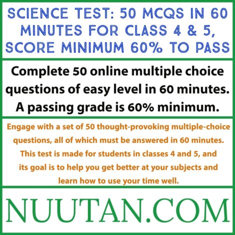 Engage with our Online Science Test - Aim for 60% Pass Rate - Nuutan.com